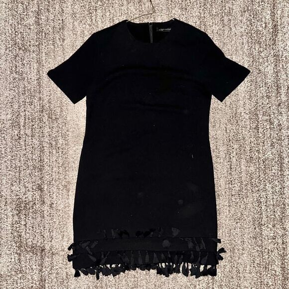 ZARA Women's Black Tassel Dress with Short Sleeves Size XS - Picture 1 of 9